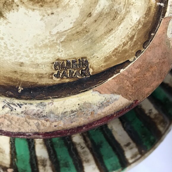 Antique Japanese Pottery Vase Hand Painted Floral Handles Vintage - Picture 11 of 12